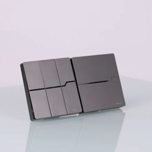 FLKL Gray Ultra-thin 86-type Wall Switch with Fluorescent Lamp Household 1/2/3 Way Switch Socket With USB