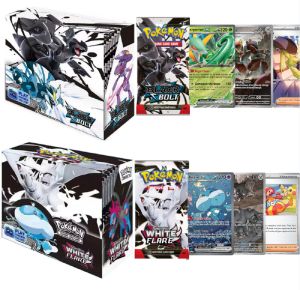 Bandai | Hot Sale 40/360Pcs English Pokemon TCG Scarlet Violet 151 Destined Rivals Black Bolt White Flare Collection Cards Gift Boys Toy