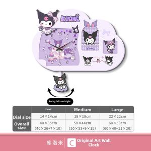 YUANLAISHIWOJIA | Cartoon Creme Style Childrens Room Swing Clock