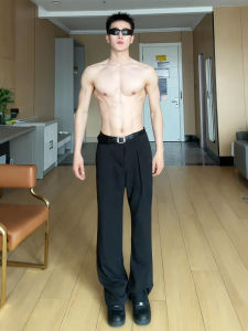 Cleanfit Black Ice Silk Straight Leg Mens Summer Thin Drapey Casual Pants Fashionable Lightweight Dress Pants