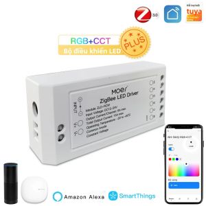 Mô-đun Điều Chỉnh Độ Sáng Thông Minh MOES ZigBee 3.0 Công Tắc Đèn LED Dải RGB CCT Tương Thích Với Alexa Google Home Điều Khiển Bằng Ứng Dụng Tuya