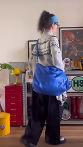 เสื้อคลุม แขนยาว คอตั้ง ซิปคู่  (ไม่มีกระเป๋า) ผ้าไหมพรม แขน/เอวจั๊มพ์ ลาย Fair Isle หัวซิปหนัง กันหนาว แฟชั่นฤดูหนาว #396