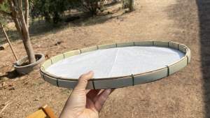 กรเบียนกระด้ง กว้าง 17-18 นิ้ว สูง 1 นิ้ว ขอบไม้ไผ่