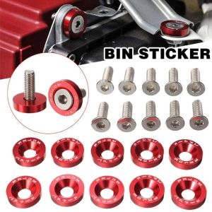 10 Pack Aluminum Bumper Fender Washer with Bolts Engine Bay Dress Up Fastener Kit M6 JDM Style Fender Washers Aluminum Washers