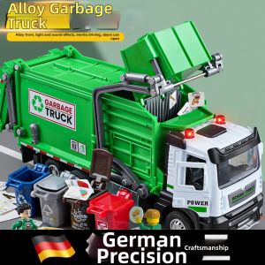 Large Alloy Trash Truck Toy with Sorting Bins
