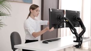 Monitor Arm Desktop Mount Adjustable Monitor Stand VESA Swivel Desktop Mount Bracket 360° Multi-Direction Adjustable Computer Monitor Stand