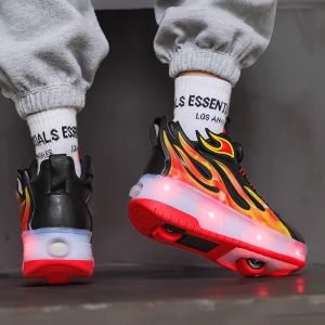 SHIYAN | Skate Shoes for Boys with Invisible 4-Wheel Retractable Design