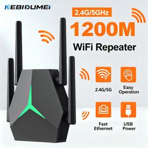 Kebidumei | Kebidumei AC1200 WiFi Router/Repeater/AP Extender Signal Booster Dual Band 2.4G/5GHz Wi-Fi Signal Amplifier Long Range Network