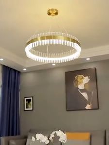 Casino Lobby Luxury Decorative Pendant Lamp Hotel Restaurant Light Oval Circular Crystal Hanging Chandelier