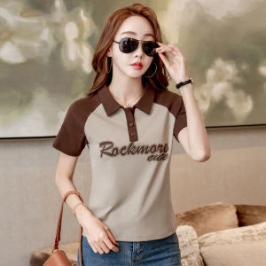 Phụ Nữ Tay Ngắn Cổ áo Polo T-Shirt giản dị áo in hoạ tiết 95% cotton