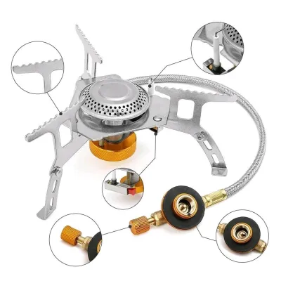 Paket TaffSPORT Kompor Gas Lipat Outdoor UL Camping Stove WSS-201 Plus Adaptor