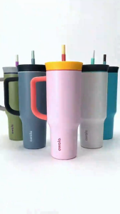 Owala 40oz Insulated Tumbler With Handle Leakproof Cold Cup 24H Ice Water Bottle For Gym Travel