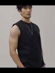 Tawii. Sleeveless for Men Tank Top Men 100% Pure Cotton Round Neck Sleeveless Korean Top Summer