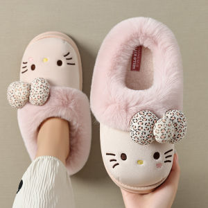 Dép KT Cat Cotton Cho Nữ Mùa Đông 2025 Dép EVA Đế Dày Ấm Áp Lông Cừu Dễ Thương Dép Birkenstock Cho Nhà