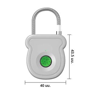 ล็อคด้วยลายนิ้วมือแบบพกพาแบบไร้กุญแจชาร์จ USB ปลดล็อค 0.5 วินาทีกุญแจอัจฉริยะล็อคประตูกันขโมยวัสดุ ABS ล็อคลายนิ้วมือ