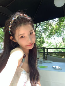 Bali Summer Dopaamine Colorful Crystal Stone Wave Hairband High Hairline Headband Outdoor Wearing Hair Clip Headwear