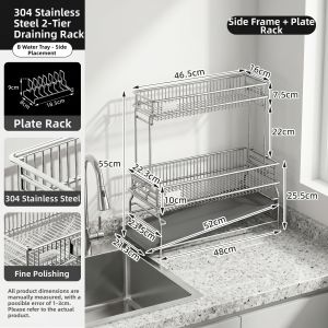 Removable Drying Storage Kitchen Sink Organizer
