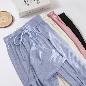 Doubadu Rabbit Girls Ice Silk Wide Leg Pants High Waist Straight Leg Summer Childrens Clothing Korean Style Kids Clothes