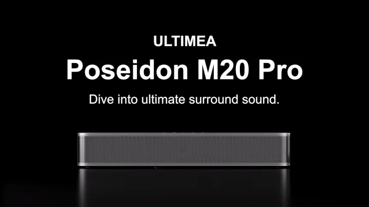 ULTIMEA 2.1ch Soundbar for TV 3‘’ Built-in Subwoofer 132W Peak Power App Control All-in-one TV and PC Soundbar, Poseidon M20 Pro