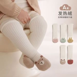 Thickened Fleece Baby Long Tube Socks over Knee High Winter Warm Non-restrictive Loose Mouth High Tube Socks for Newborn Babies