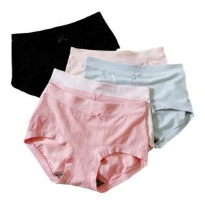 กางเกงชั้นในผู้หญิง Pure Cotton Antibacterial Stone Crotch Breathable กางเกงชั้นในทรงสปอร์ตเอวกลางเซ็กซี่สำหรับสาวๆ