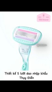 Dao cạo Maycreate có bọc bảo vệ chống tổn thương da 5 lưỡi 360 độ phù hợp da nhạy cảm
