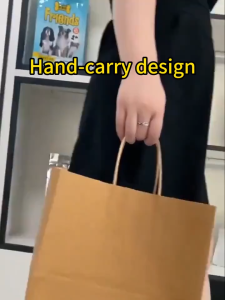 Brown Paper Bag For Gift Kraft Paper Bag With Handle Paper Bag For Giveaways Big Sizes Supot 50PCS For Food Clothes Gift Packaging Small Sizes Wholesale Plain Rope Handle Hand Bag Paperbag Christmas Party Eco-Friendly Takeaway Retail Packaging