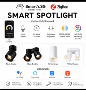 Tuya ZigBee 3.0 Smart Surface Spotlight 12W/24W CREE LED CCT Dimmable Ceiling Light