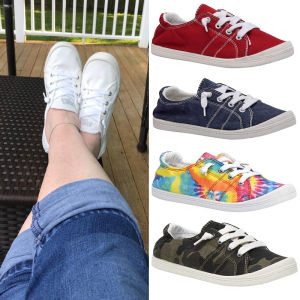 ขนาดใหญ่ ผู้หญิง แฟชั่น Low-Top ลำลอง รองเท้าผ้าใบสบาย Slip-On เดินด้านล่างแบนกีฬาคนขี้เกียจรองเท้า