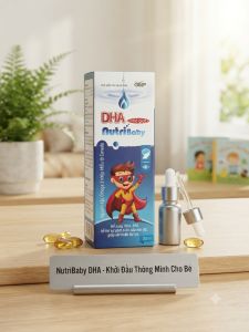 DHA NutriBaby Chai 30ml - Dầu cá omega 3 cho trẻ sơ sinh và trẻ nhỏ | Omega-3 DHA EPA DHA 200mg EPA 100mg Dầu cá biển Khỏe Dầu Thông Minh Cho Bé Yêu