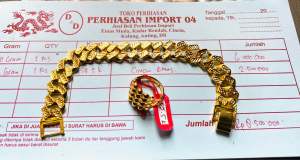 Set an Gelang terlaris sisik naga dan cincin emas24k sudah free surat dari toko