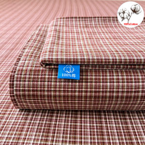100% Cotton Washed Cotton Flat Sheet Plaid Yarn-Dyed Bed Sheet Soft Breathable Wrinkle Resistant All Season Bedding Top Sheet
