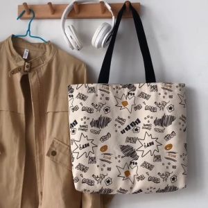 FUNPOINT 2025 Korean Canvas Tote Bag Double-sided Printed tote bag