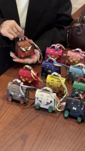 Mini Tiny PU Leather Handbag Decoration Pendant Bag For Airpods 4 3 2 Pro 2 For Galaxy Buds 3 3Pro 2 2Pro/Buds FE Headphone Case
