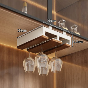 WUBUWEI | Vintage Hanging Walnut Wine Glass Rack