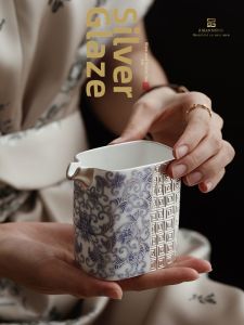 Tách Trà Bạc Mạ Vàng Đựng Tay