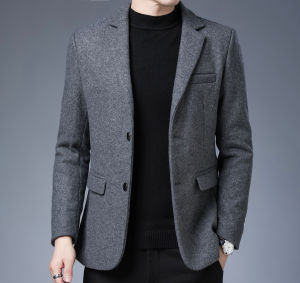 High-End Wool Suit Mens Red Dad Wedding Reception Clothes Wedding Dress Woolen Coat Xi Gong Gong Suit Outwear