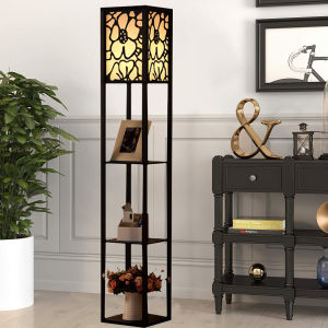 Simplified New Chinese Style Floor Lamp Living Room Study Reading Sofa Bedroom Headboard Storage Rack Creative Individual Light