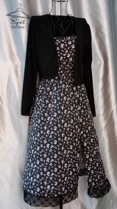 Set Bộ Đầm 2 Dây Hoa Nhí Phối Ren Xẻ Tà Phối Áo Khoác Đen Dạo Phố NT7200