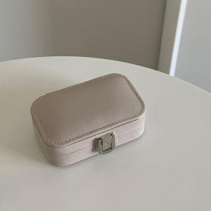 Portable Mini Jewelry Box Organizer Simple Elegant Storage Solution for Earrings Necklaces Rings with Lock Buckle