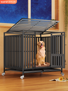 Six-Side Full Square Tube Dog Crate Large Dog Medium-Sized Dog Indoor Golden Retriever with Toilet Samoyed Border Collie Labrador