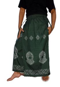 Sarung celana motif trompah batik printing warna hijau tua