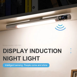 SUNLIGHT HOME Digital Display Motion Sensor Cabinet LightType C Rechargeable LED Night Light for StairwayKitchenWardrobeCupboard