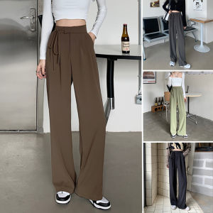 Plus Size Suit Pants Women Korean Wide Leg Highwaist Pants Women Loose Straight Pants Women