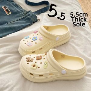 RUNROU | Thick Soled Hole Shoes Slip-resistant Summer Beach Sandals