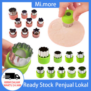 Mi.more 9pcs Cetakan Pemotong Sayuran Buah Biskuit Pastry Stainless Steel Untuk Bento Bekal Makan Anak / Buah / Nasi / Kue / Cookie Bentuk Bunga