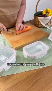 BROS Container Glass Click-In Rectangular | High Durability Food Safe Glass Container