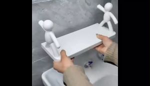 Reviln ชั้นวางติดผนัง ไม่ต้องเจาะรู แบบติดผนัง ดีไซน์น่ารัก rack