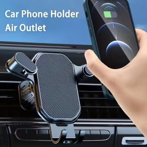 Car Phone Holder Car Air Vent Clip Mount Mobile Cell Stand Smartphone GPS Support For 4.7-6.7 Inch Mobile Devices For iPhone