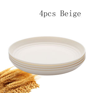 4/16pcs Plastic plates (9 inches in diameter) are reusable and suitable for home kitchens for snacks snacks desserts